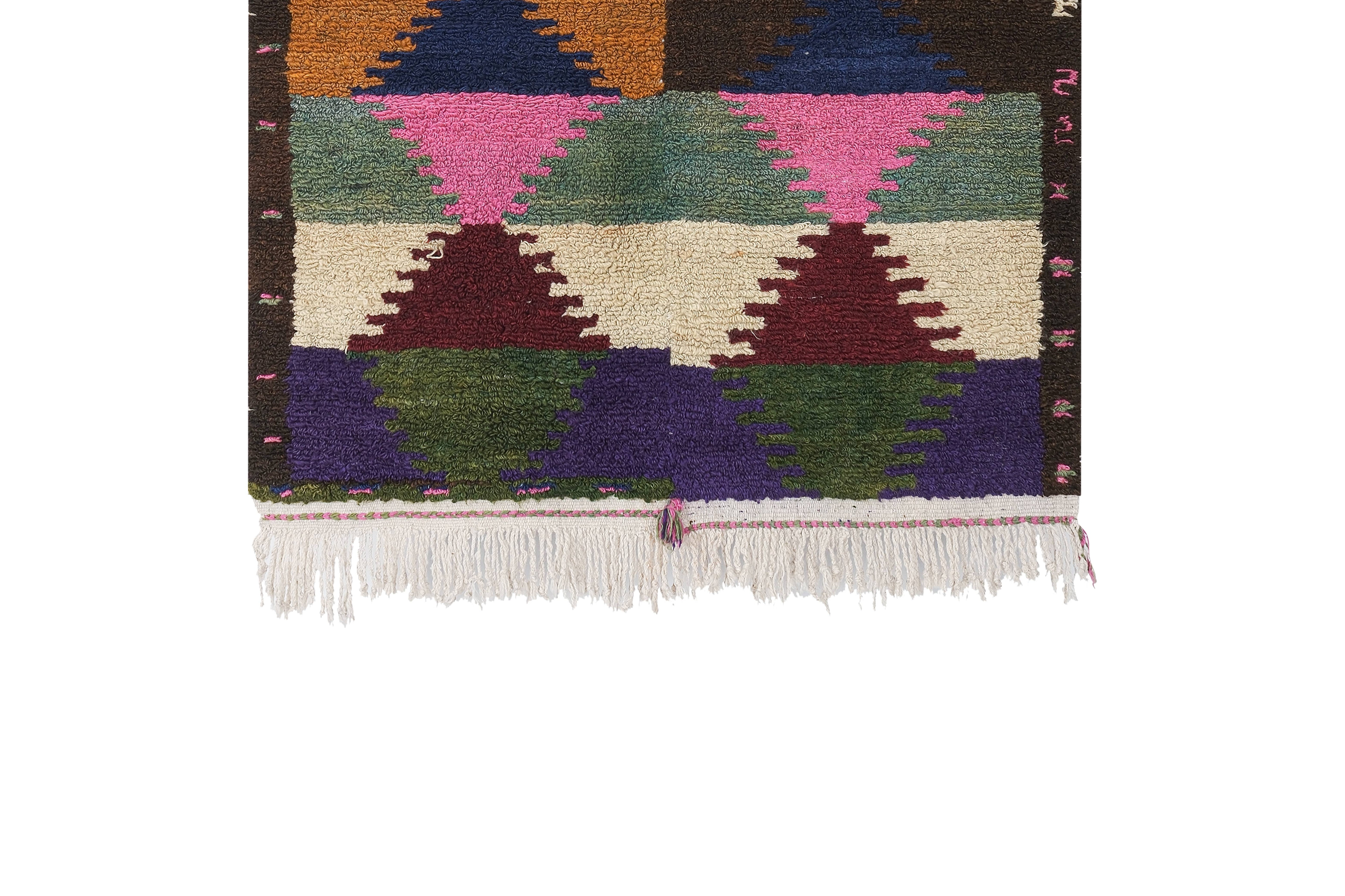 Vintage Turkish Shaggy Tulu Rug 45'' x 55''