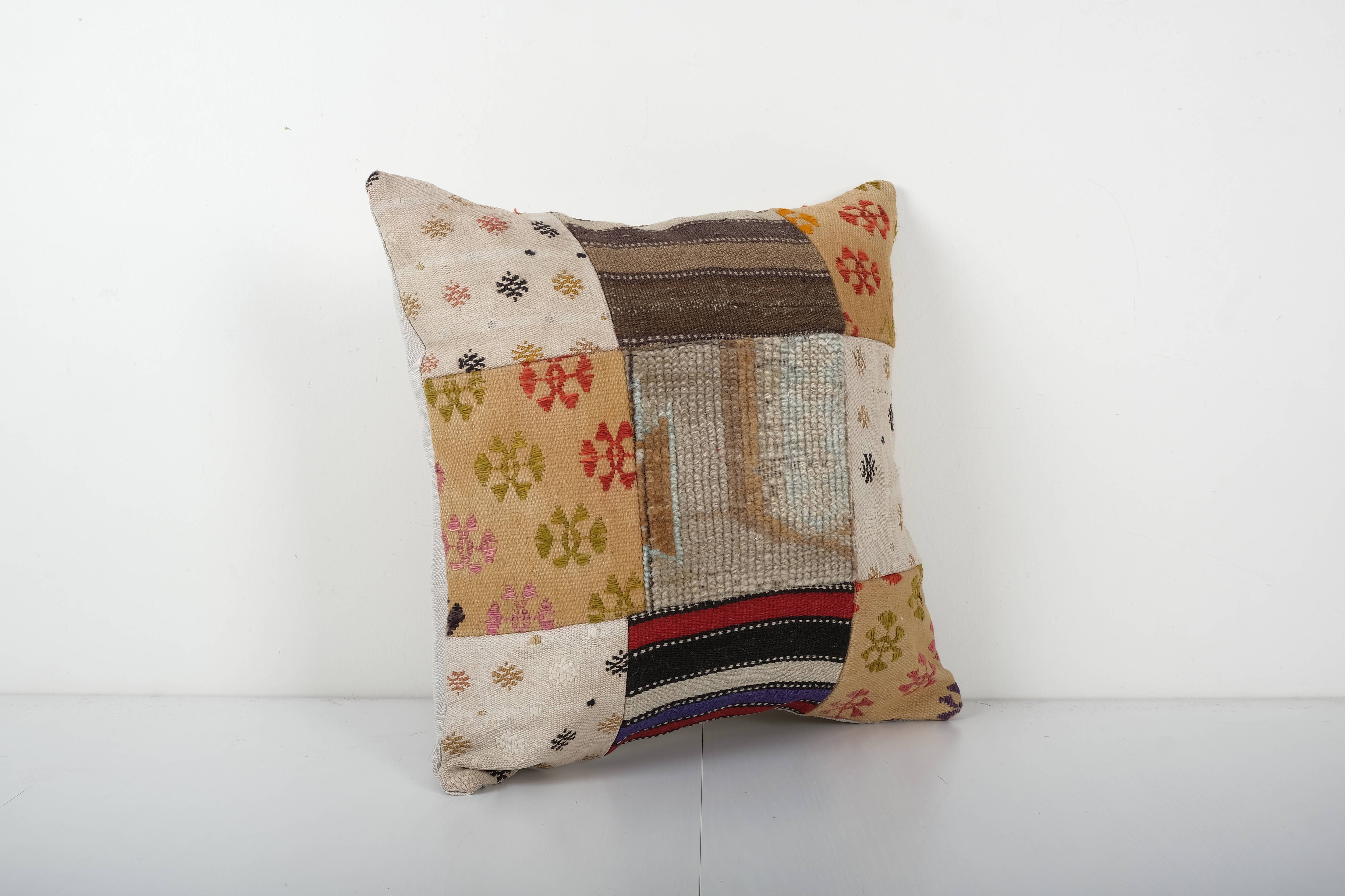Kilim Patchwork Pillow Cover | 18'' x 18''