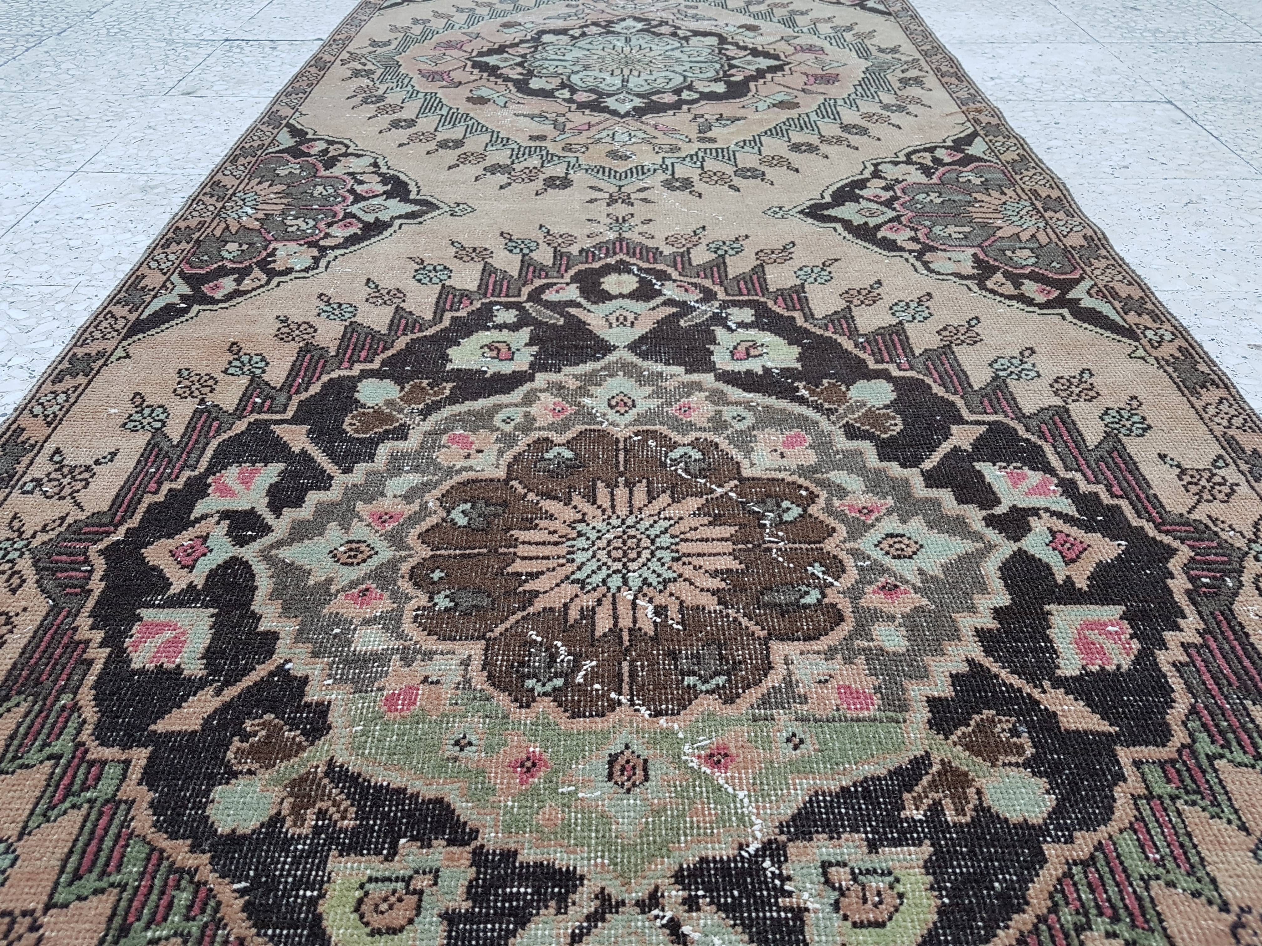 Vintage Oushak Runner 3'6'' x 12'7''