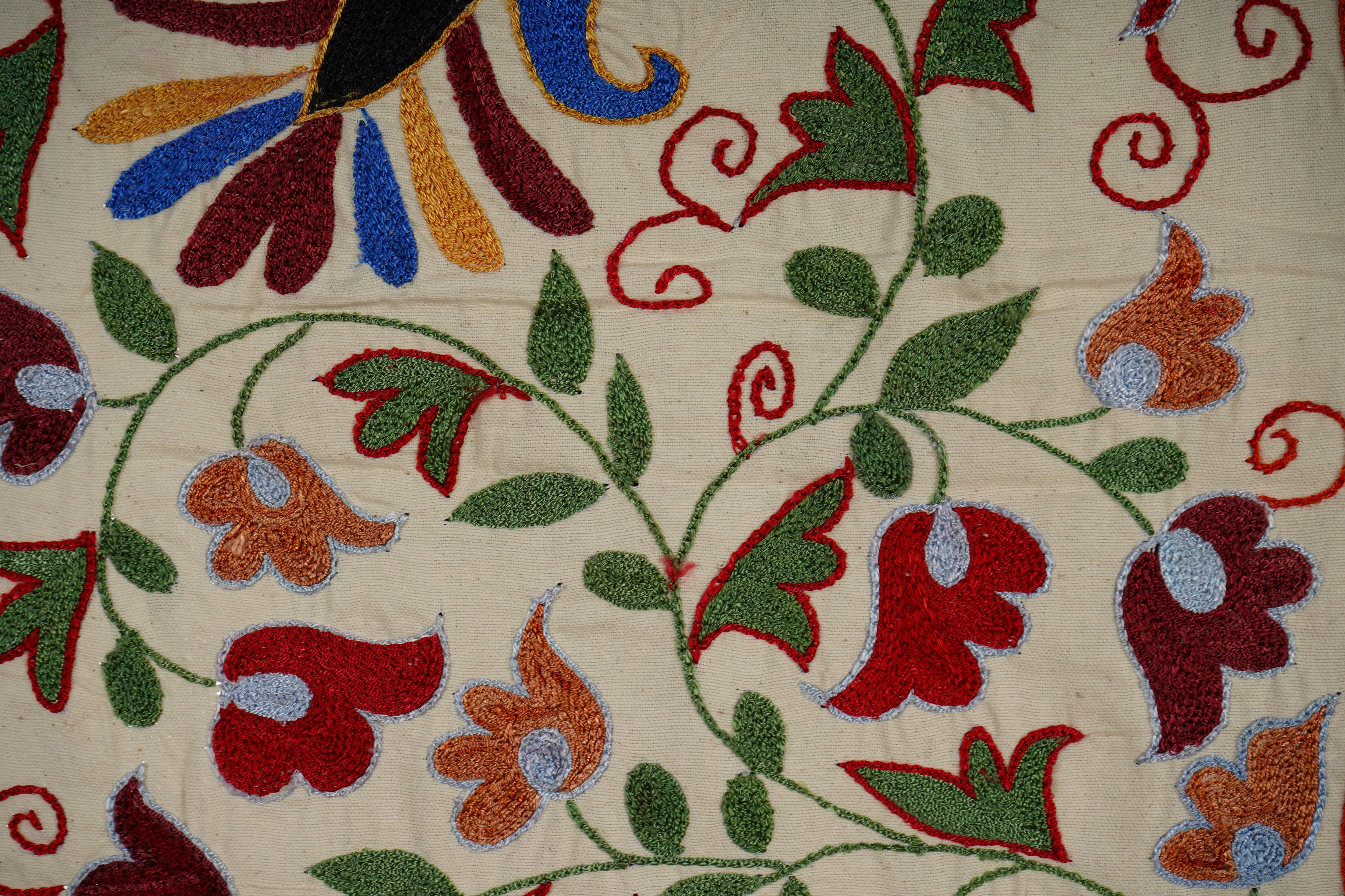 Bird Suzani Wall Hanging & Tablecloth | 18'' x 33''
