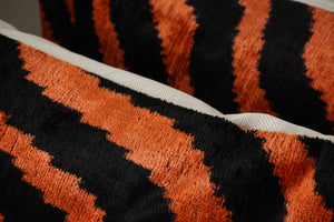 Lion Silk Ikat Velvet Pillow Cover Set of 2 | 16'' x 50''