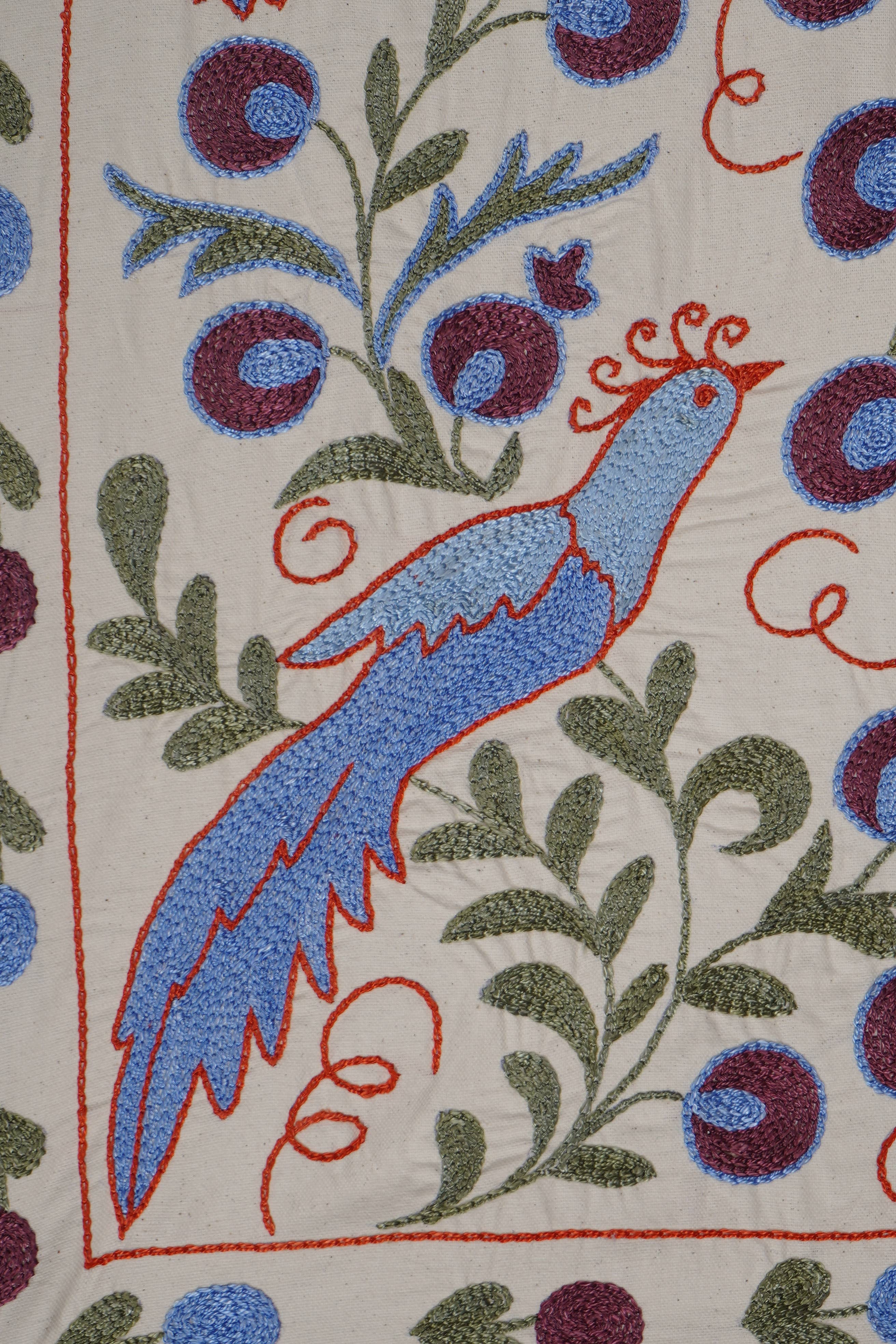 Bird Suzani Wall Hanging & Tablecloth | 18'' x 37''