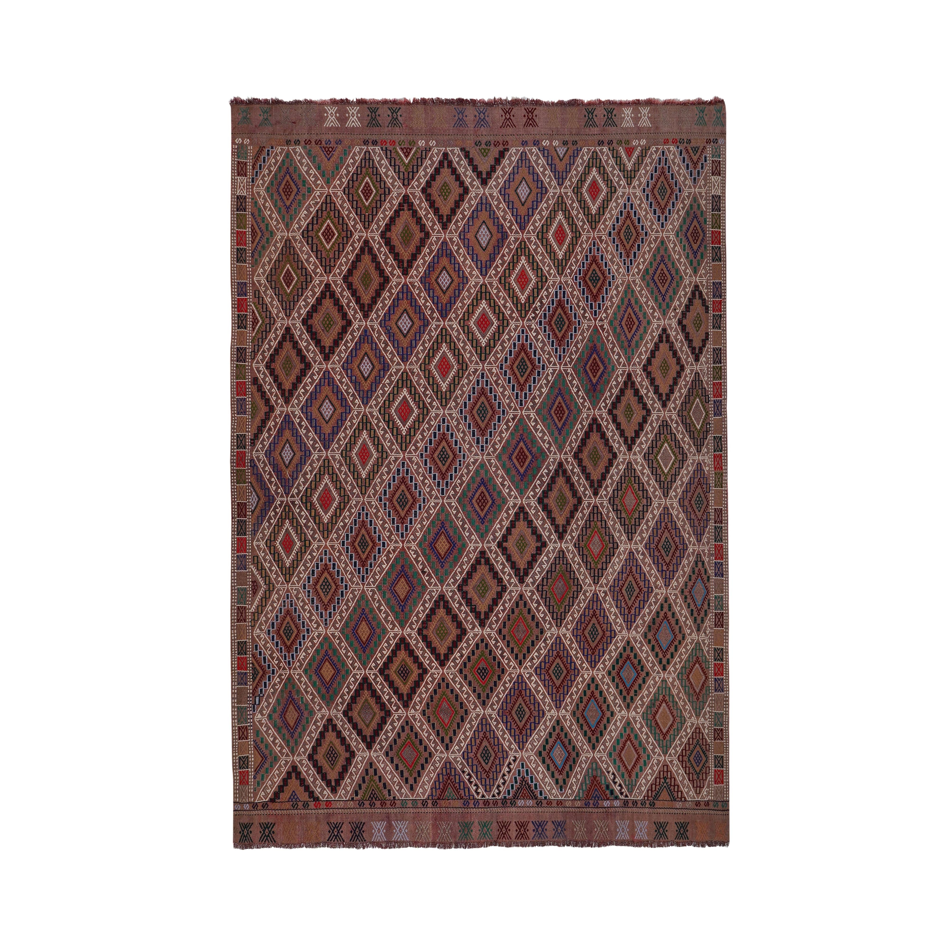 Vintage Turkish Kilim Rug 5'6'' x 8'5''