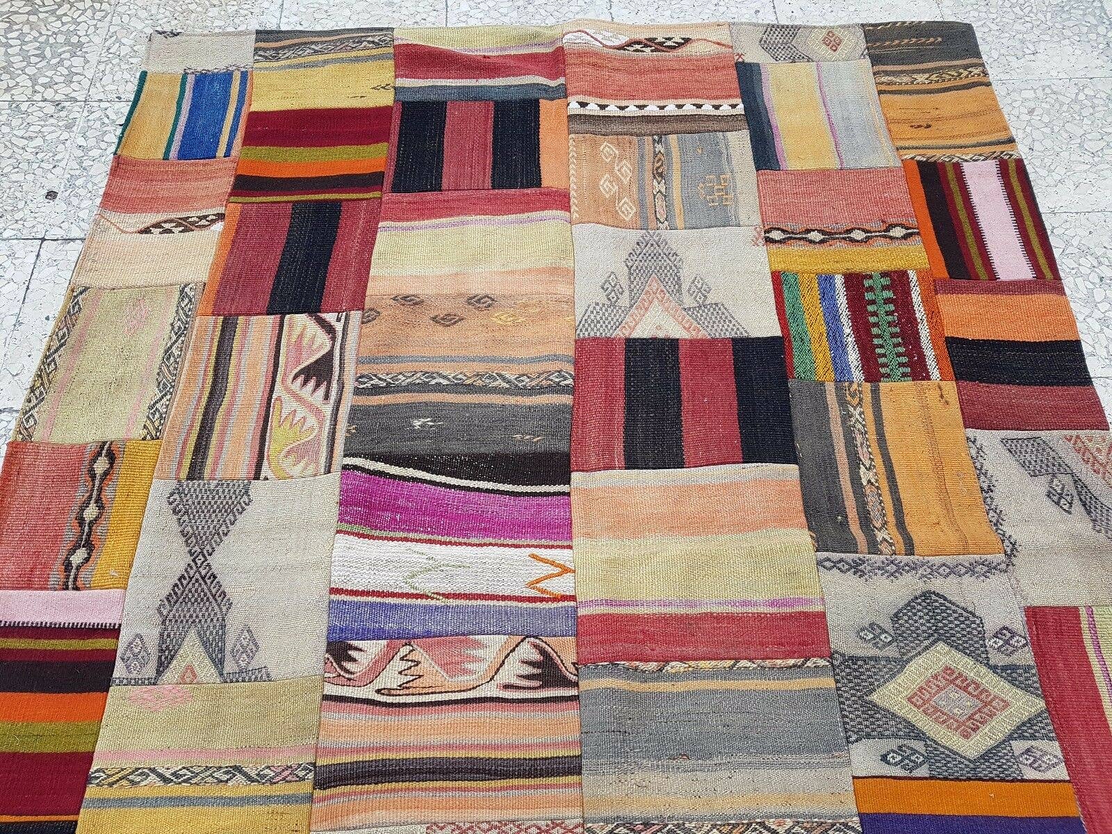 Vintage Turkish Kilim Rug 4'10'' x 6'6''