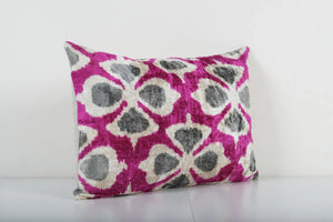 Silk Ikat Velvet Pillow Cover | 15'' x 23''