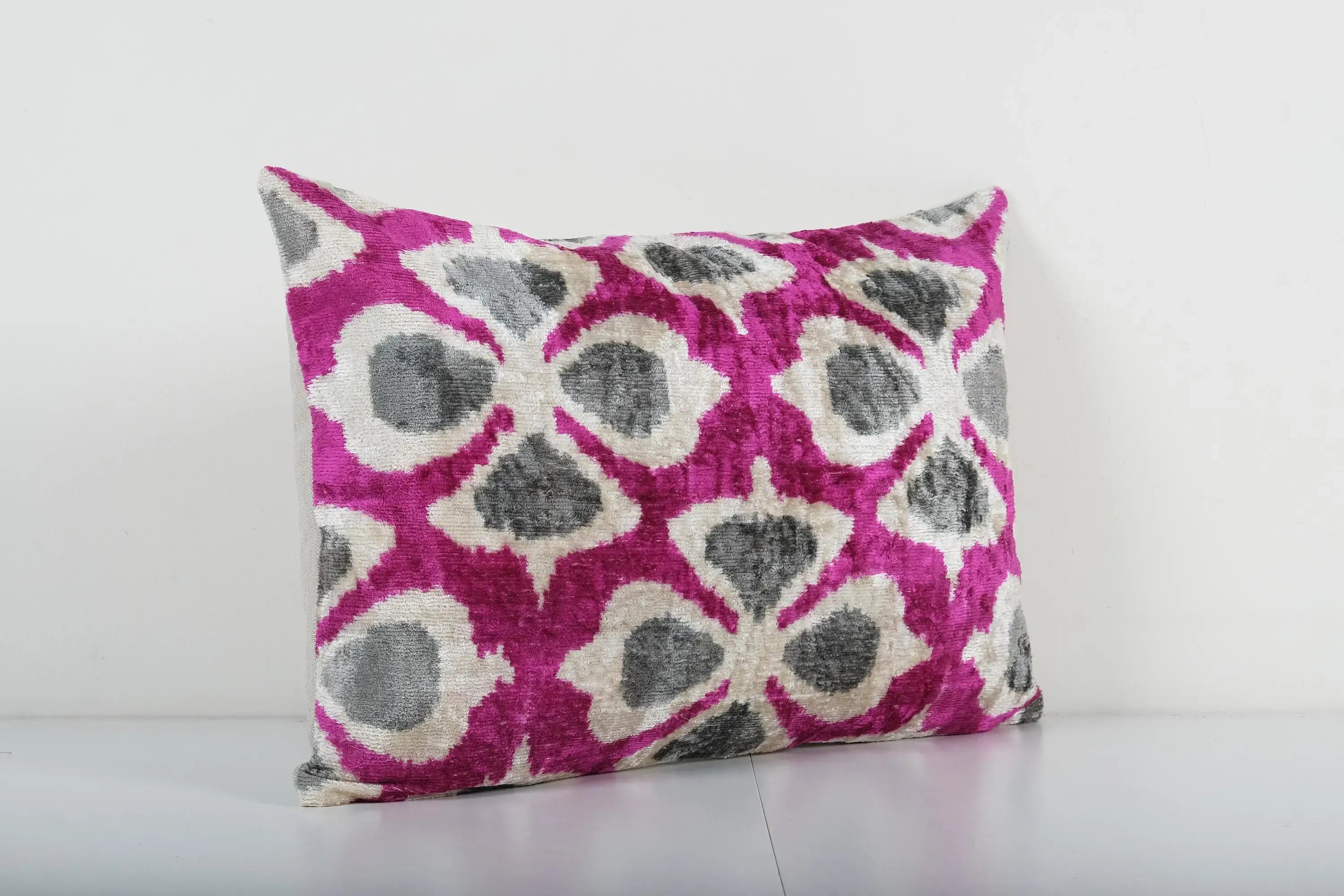 Silk Ikat Velvet Pillow Cover | 15'' x 23''