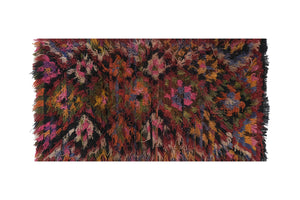 Vintage Turkish Shaggy Rug 3'1'' x 5'10''