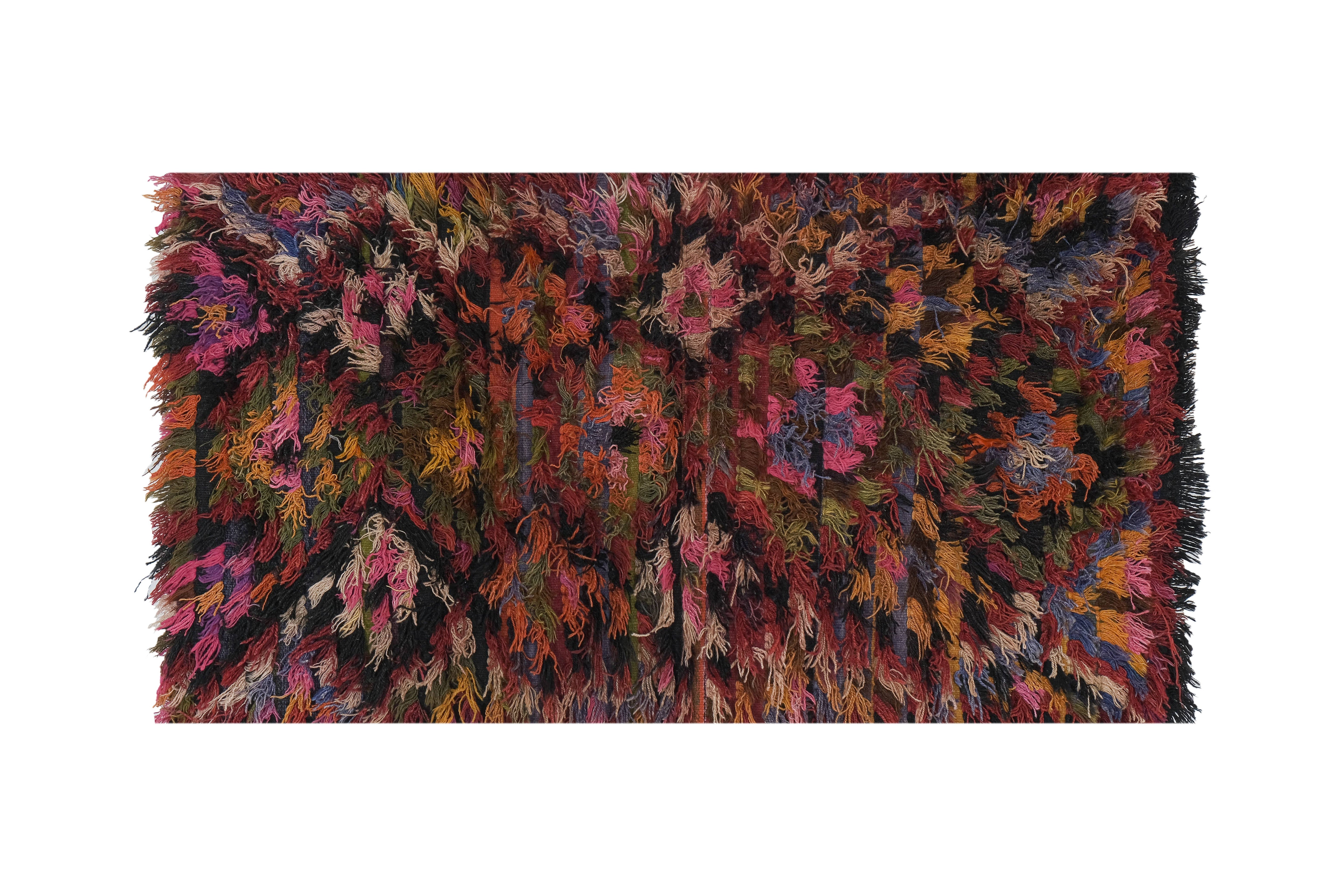 Vintage Turkish Shaggy Rug 3'1'' x 5'10''