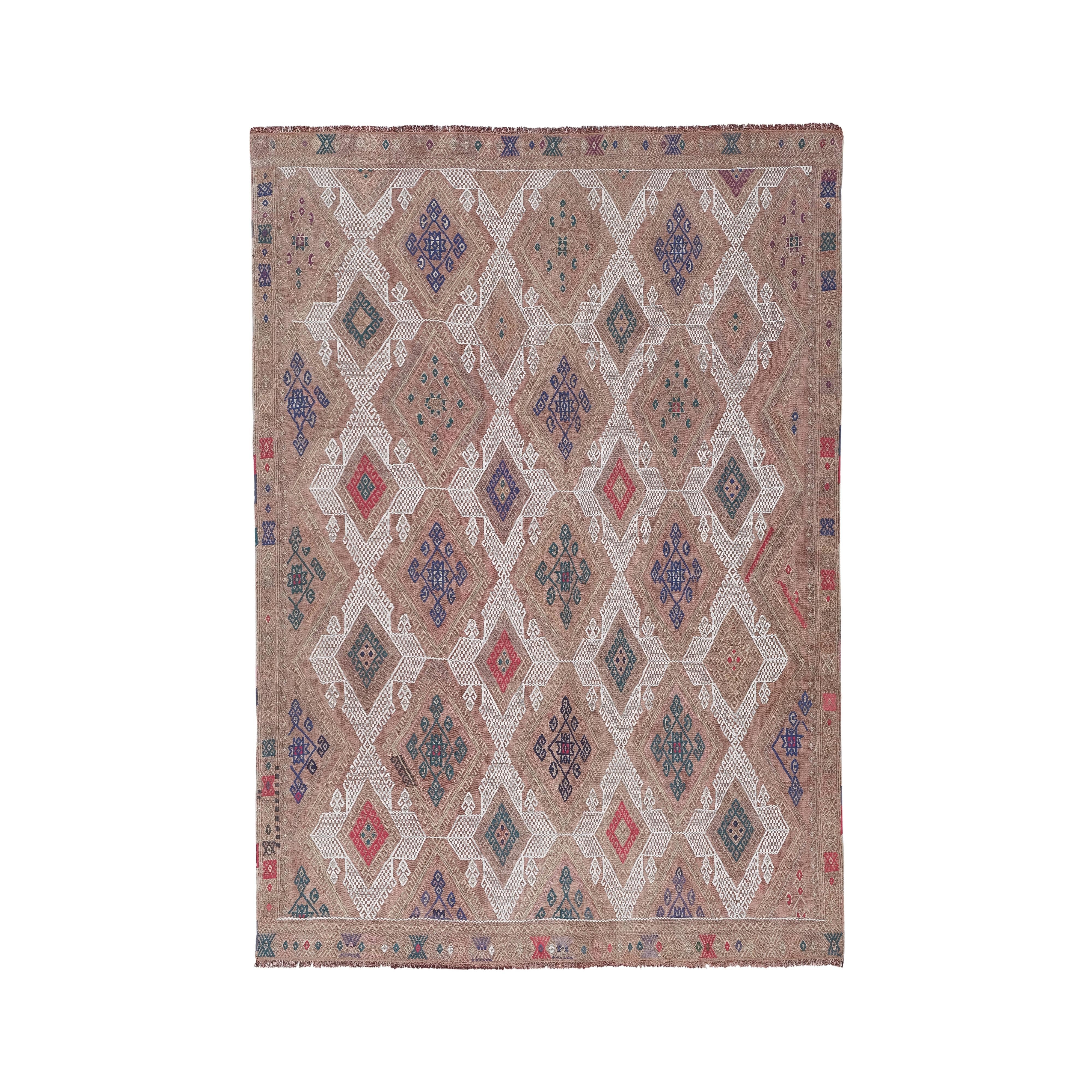 Vintage Turkish Kilim Rug 4'10'' x 6'8''
