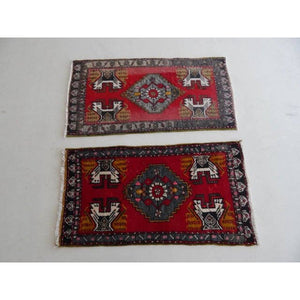 Vintage Turkish Yastik Rugs Set of 2 | 21'' x 41''