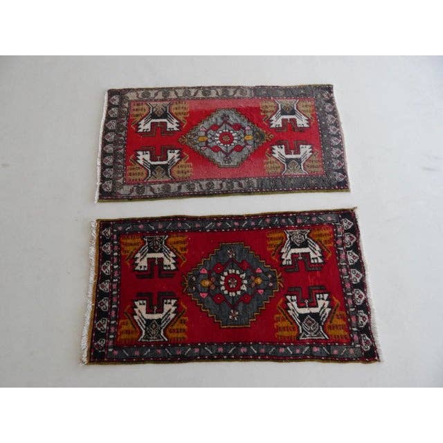 Vintage Turkish Yastik Rugs Set of 2 | 21'' x 41''