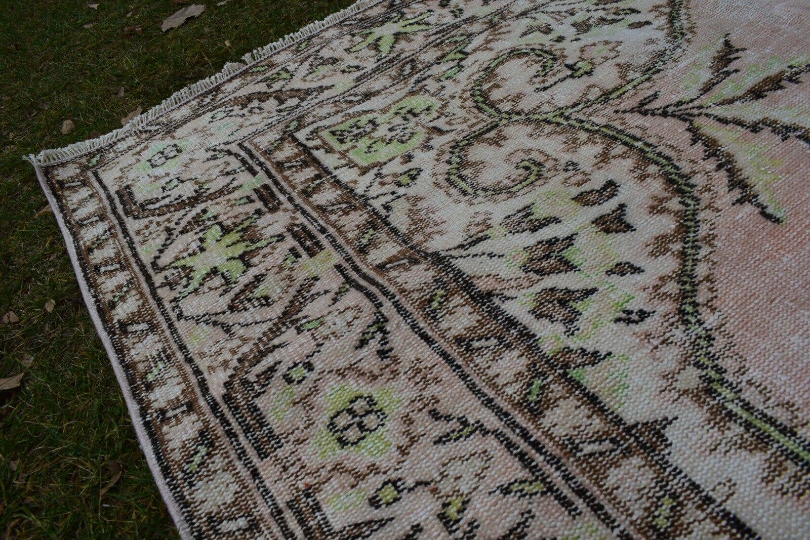 Vintage Turkish Anatolian Oushak Rug 6'3'' x 10'2''