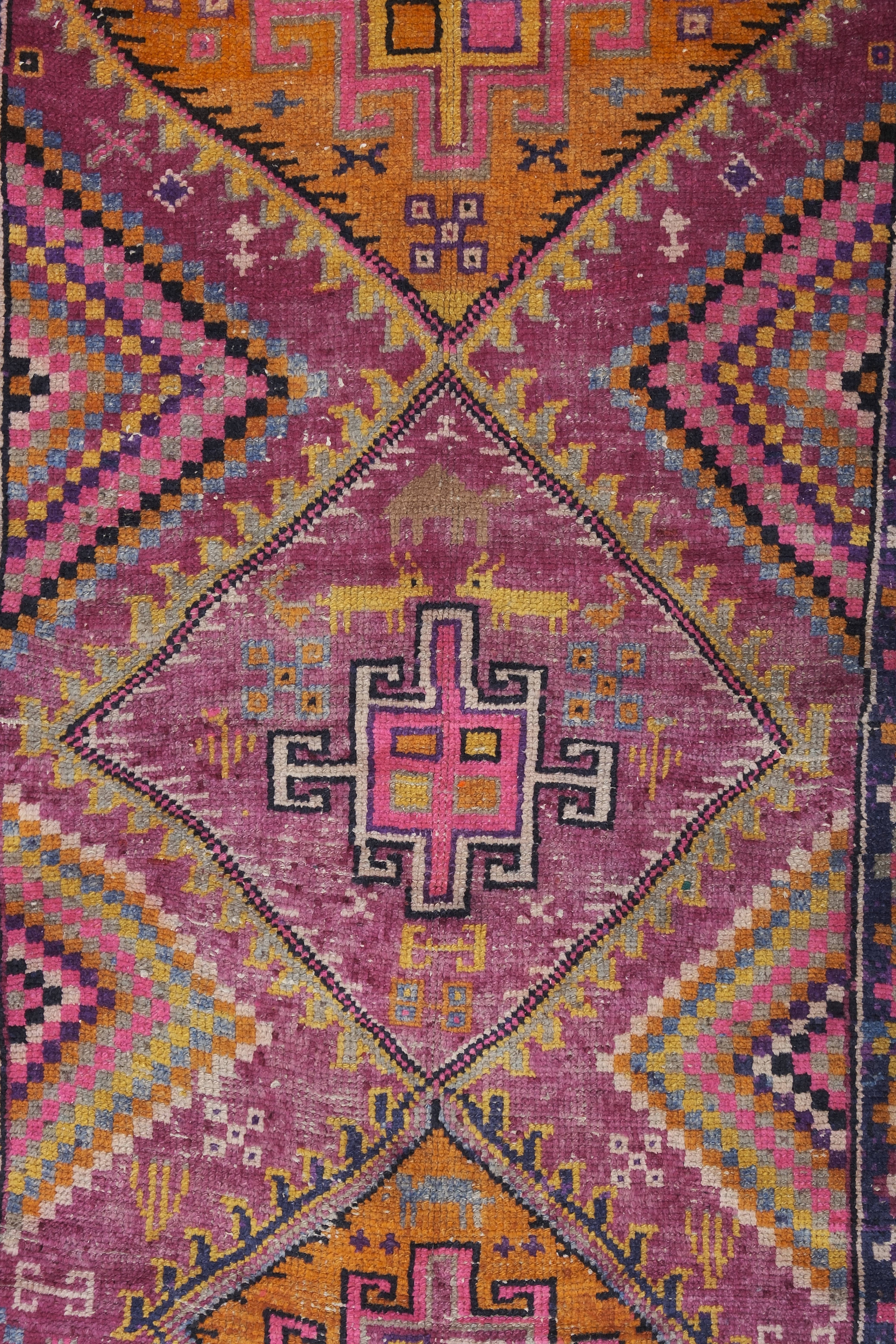 Vintage Herki Runner Rug 4'2'' x 12'1''