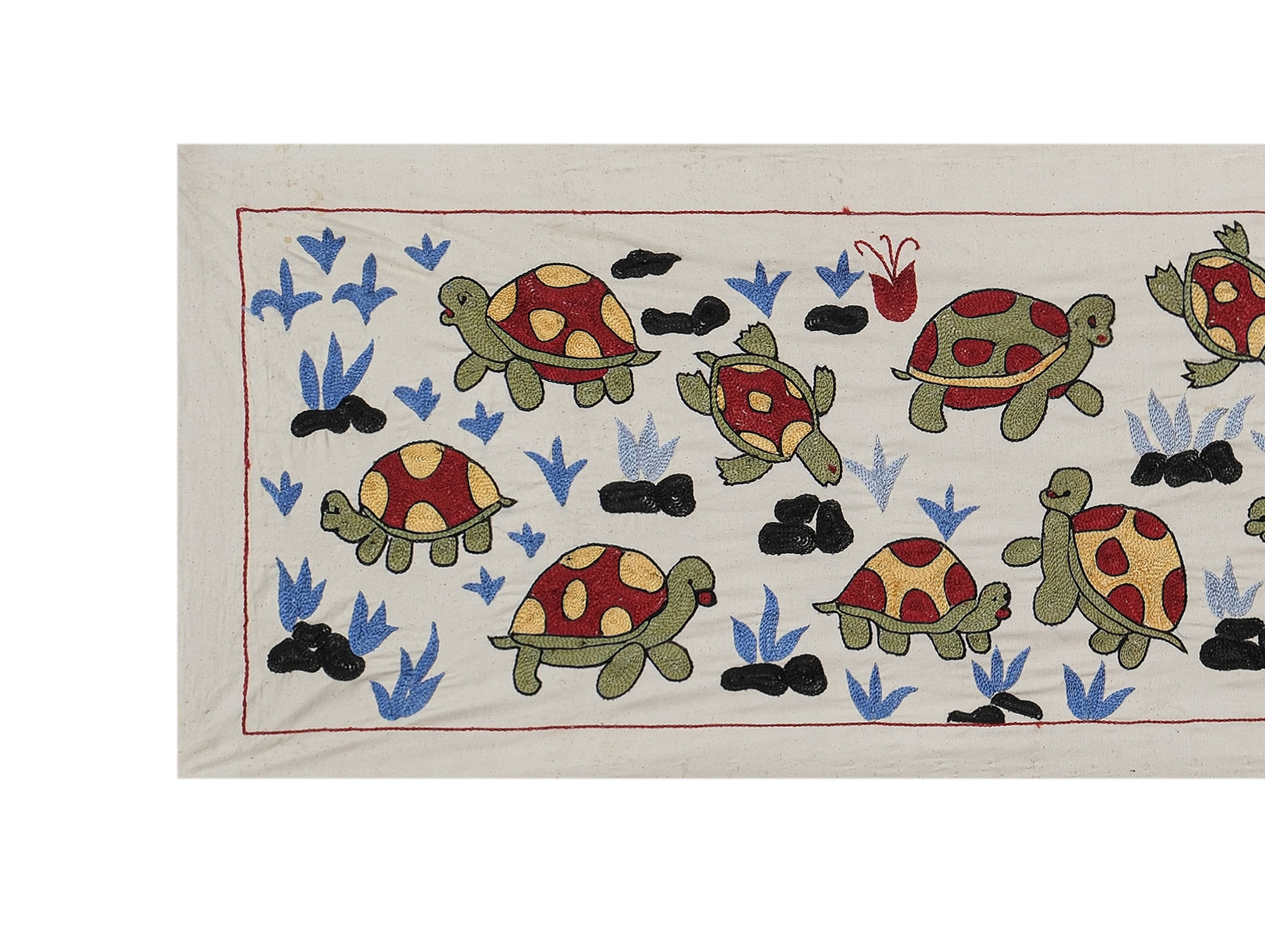 Tortoise Suzani Table Runner | 20'' x 58''