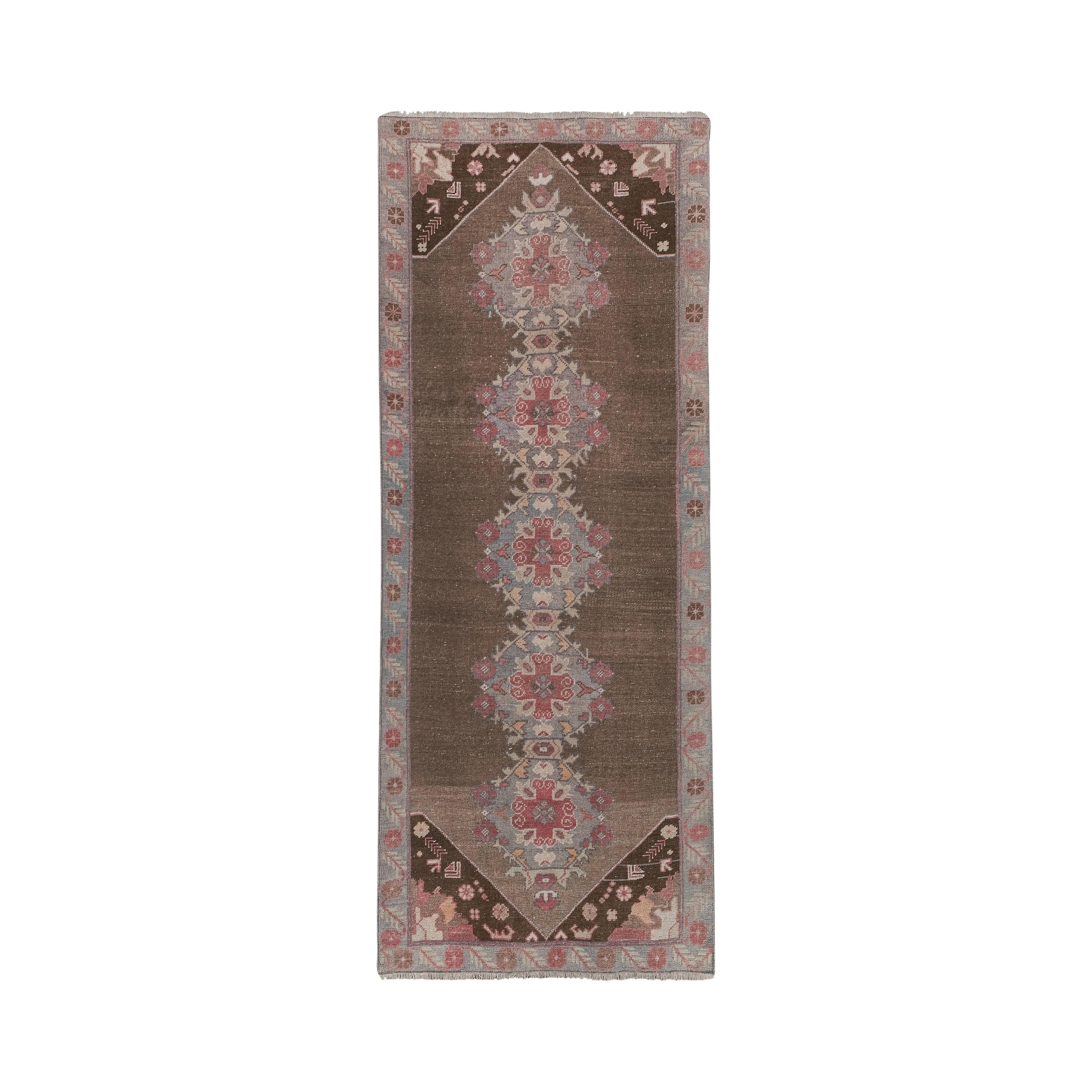 Vintage Turkish Karapinar Runner Rug 3'8'' x 8'11''
