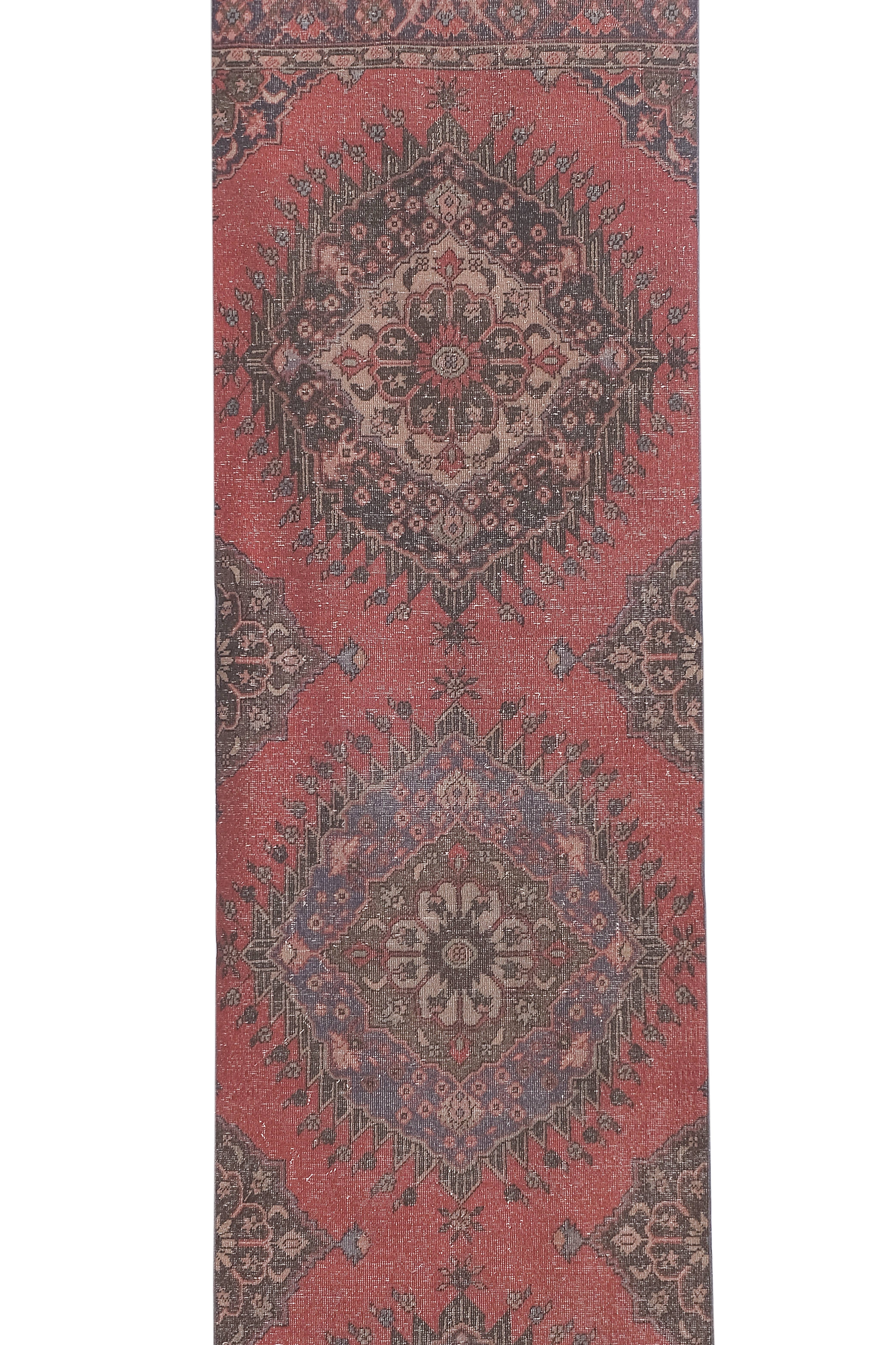 Vintage Turkish Runner Rug 3'4'' x 13'3''