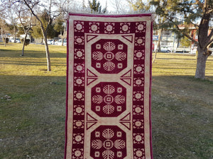 Vintage Kurdish Runner Rug 3'4'' x 12'2''