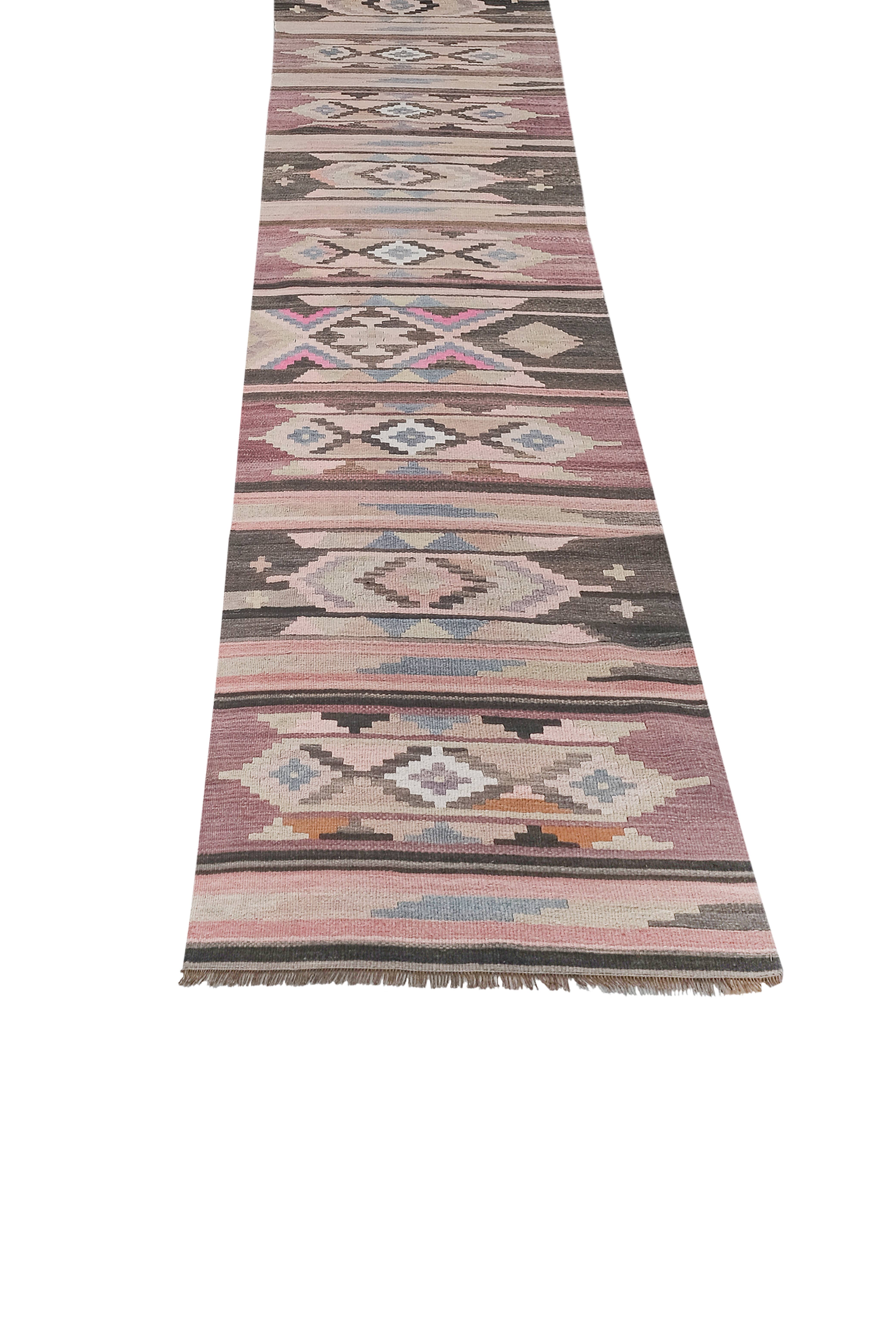 Vintage Turkish Kilim Runner 2'8'' x 24'8''