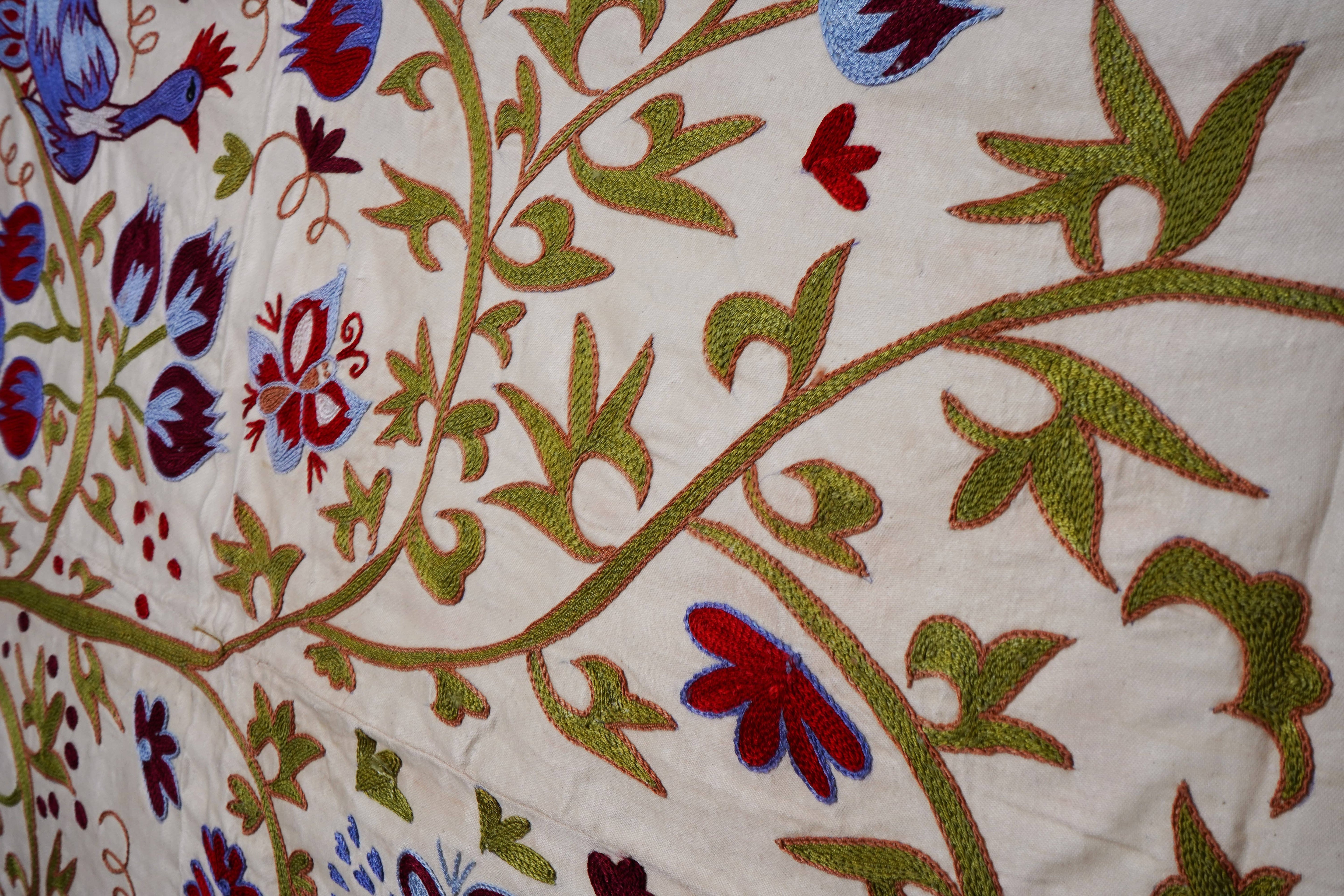 Peacock Suzani Wall Hanging & Bedspread | 3'6'' x 6'