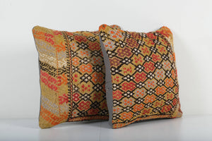 Kilim Pillow Cover Set of 2 | 16'' x 16''