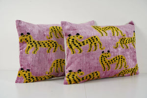 Silk Ikat Velvet Pillow Cover | 16'' x 48''