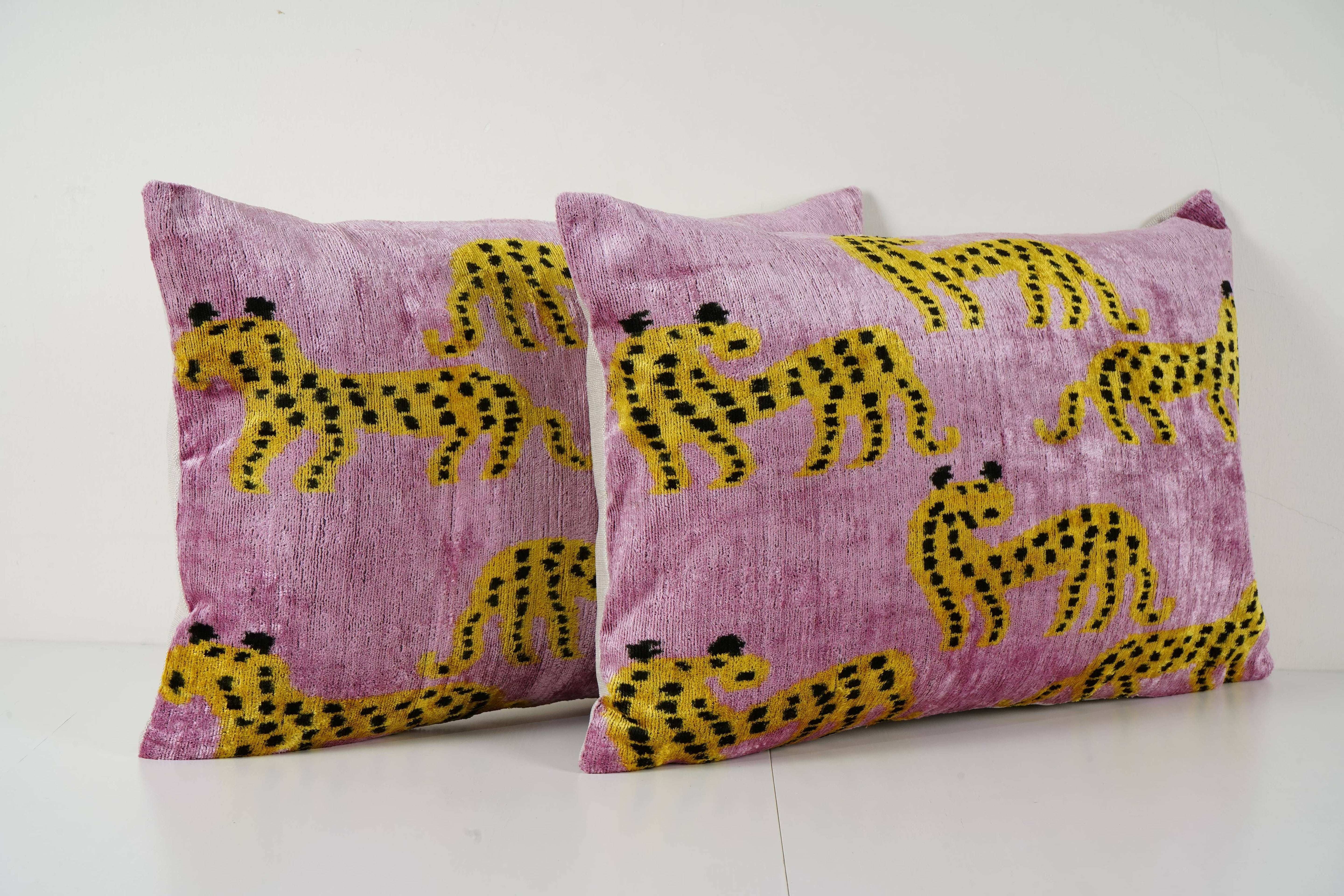 Silk Ikat Velvet Pillow Cover Set of 2 | 16'' x 48''