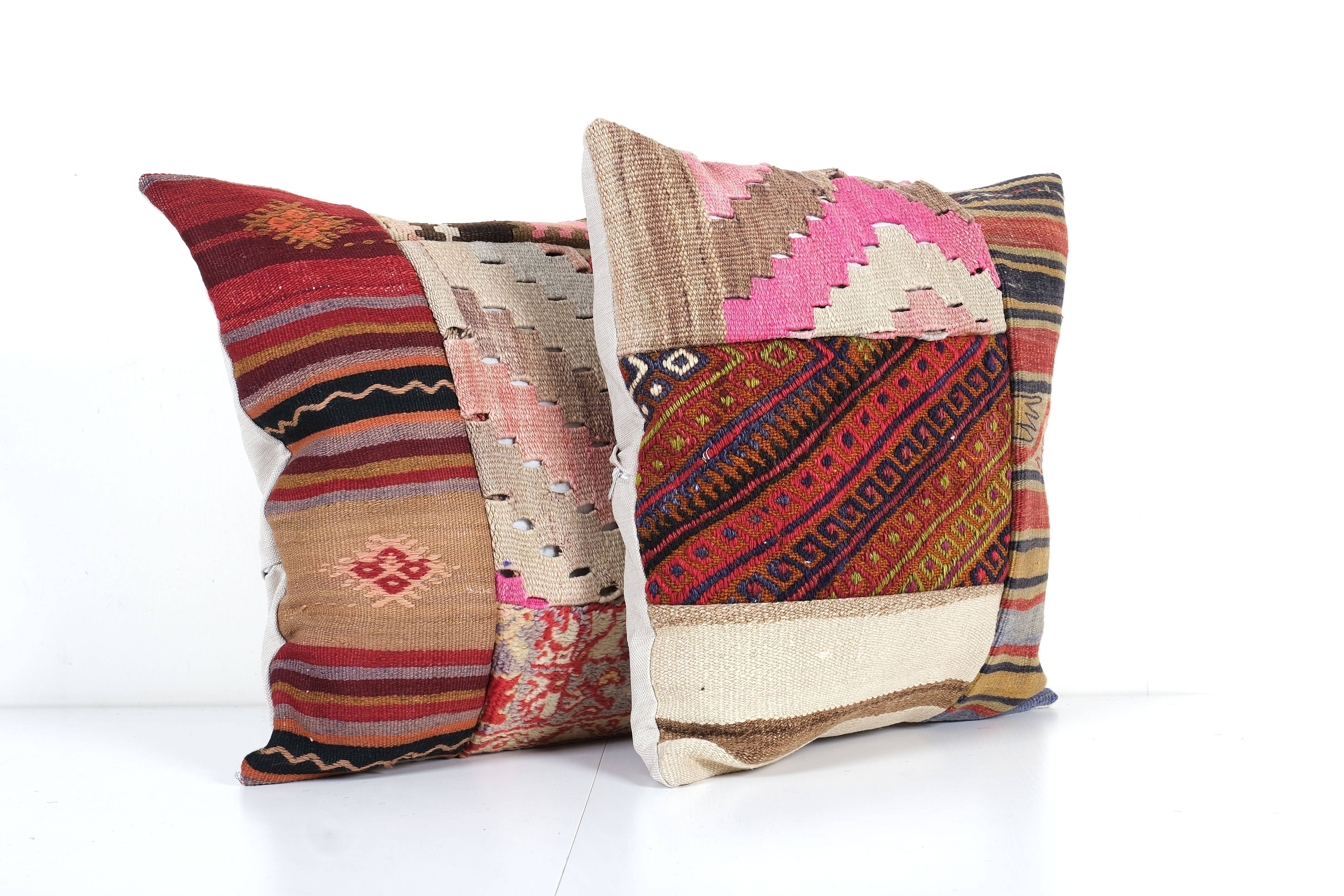 Kilim Patchwork Pillow Cover Set of 2 | 19'' x 19''