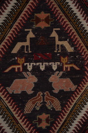 Vintage Turkish Soumac Kilim Rug 6'2'' x 9'5''