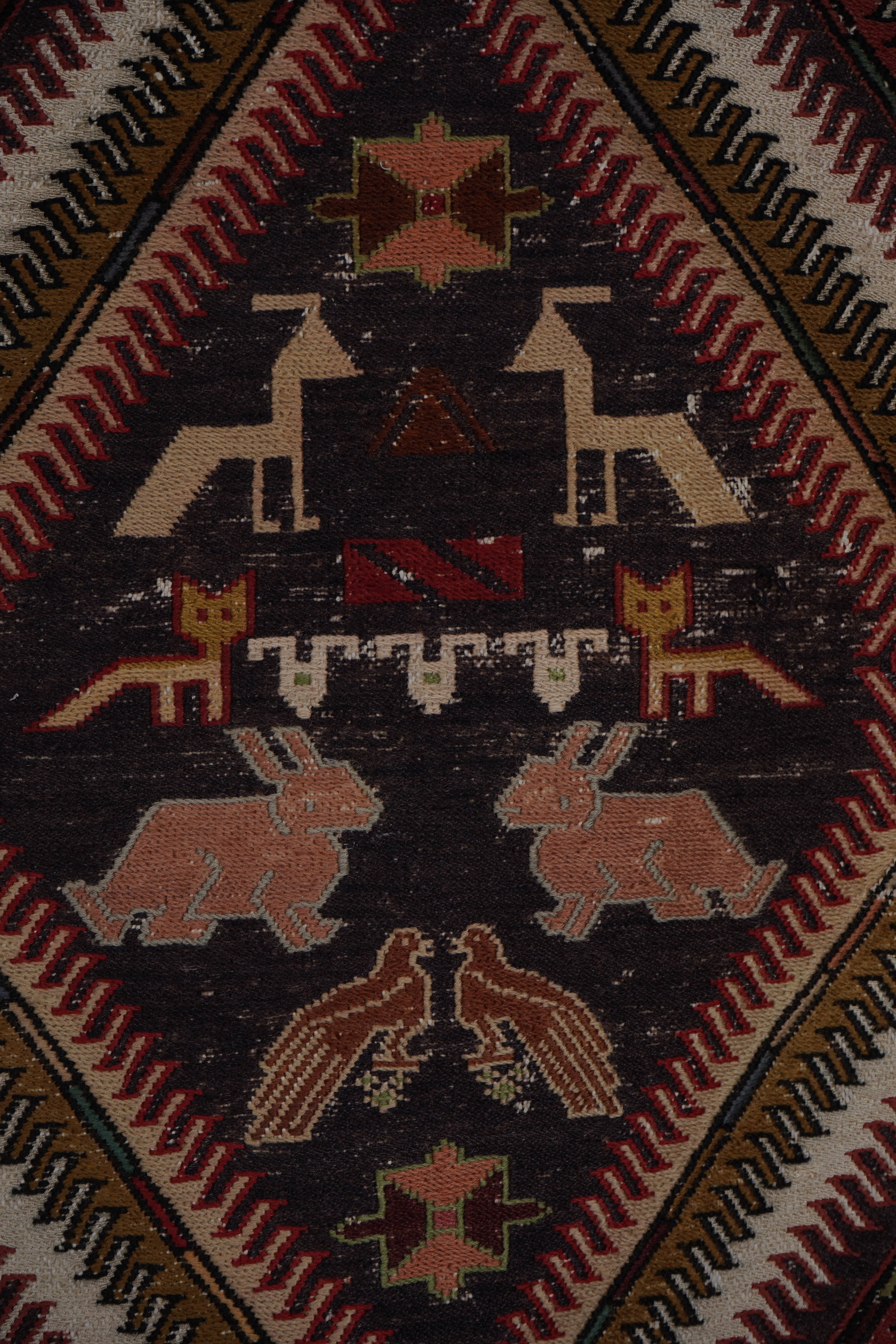 Vintage Turkish Soumac Kilim Rug 6'2'' x 9'5''