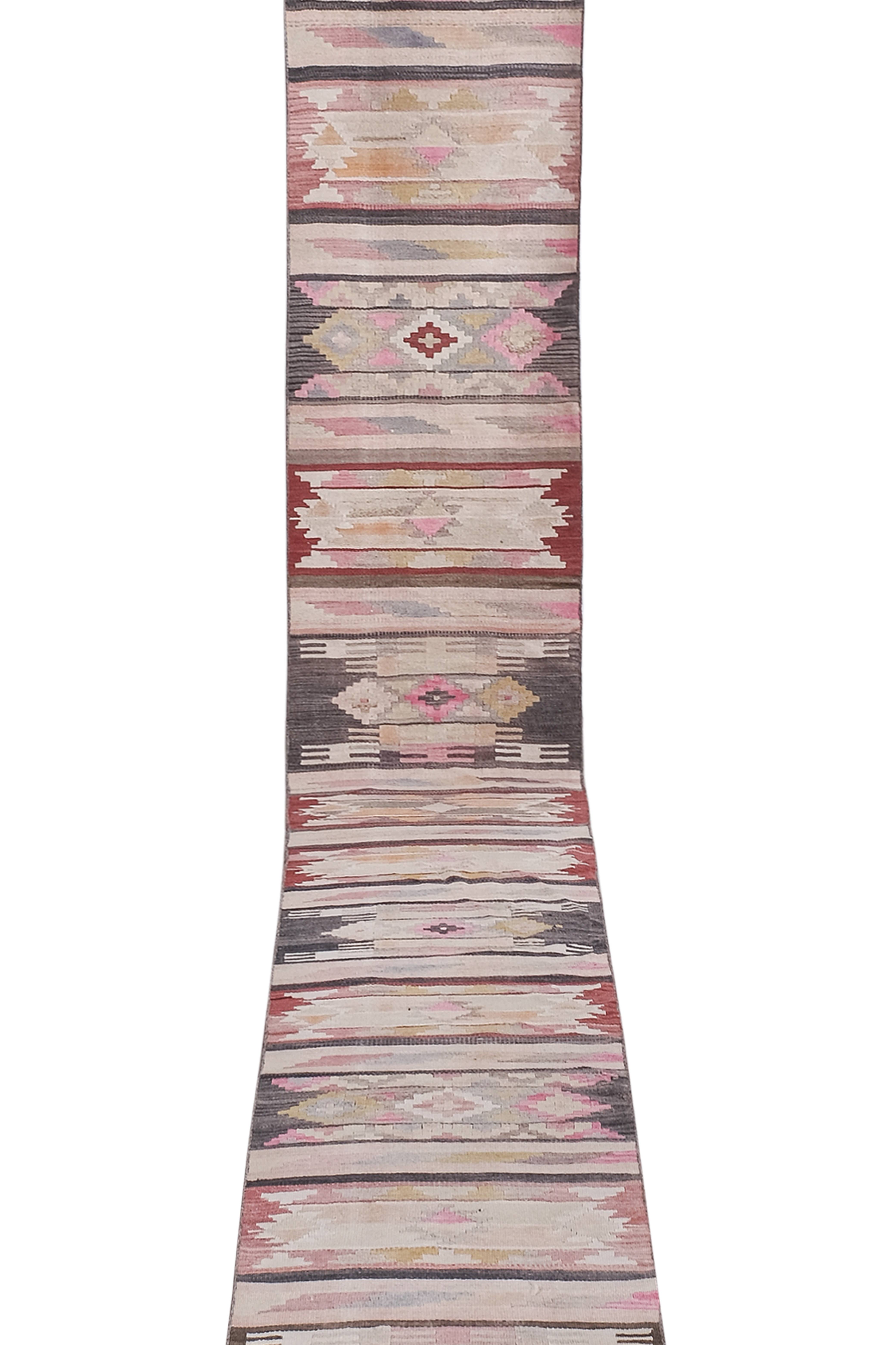 Vintage Turkish Kilim Runner 2'3'' x 22'2''