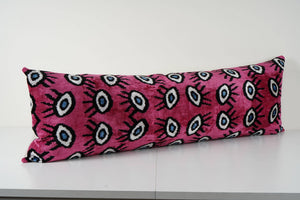 Silk Ikat Velvet Pillow Cover Set of 2 | 16'' x 48''