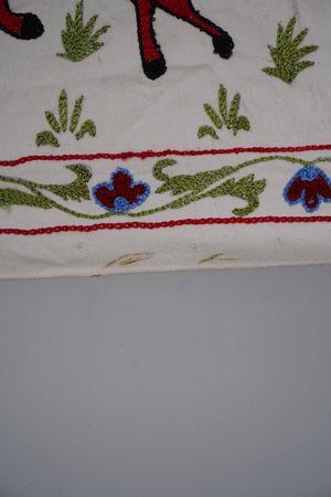 Horse Silk Suzani Wall Hanging & Bedspread 1'8'' x 6'1''