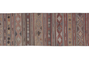 Vintage Turkish Kilim Runner 2'6'' x 10'8''