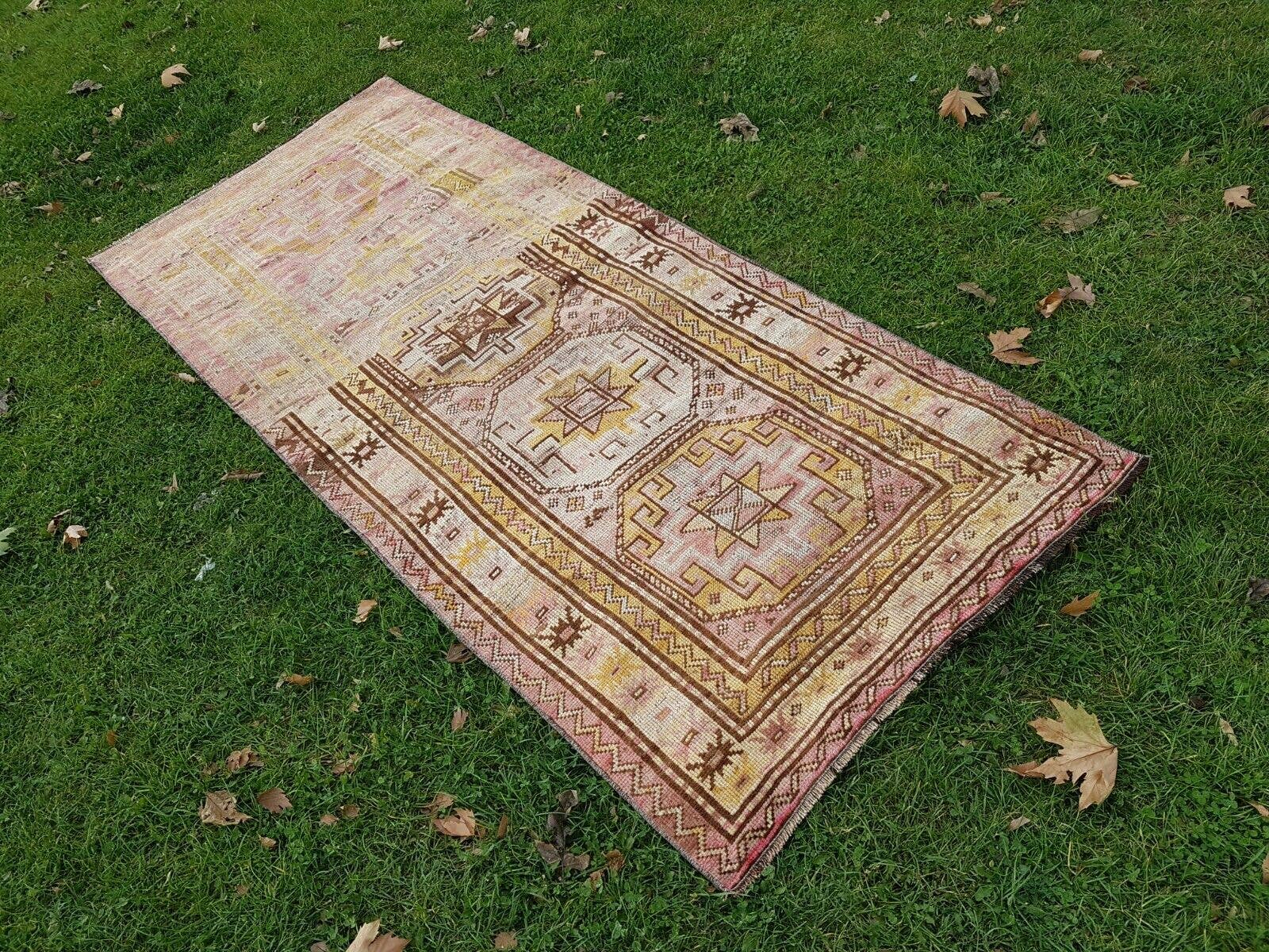 Vintage Caucasian Rug 3'2'' x 7'9''