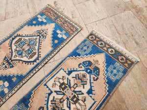 Vintage Turkish Yastik Rugs Set of 2 | 17'' x 39''