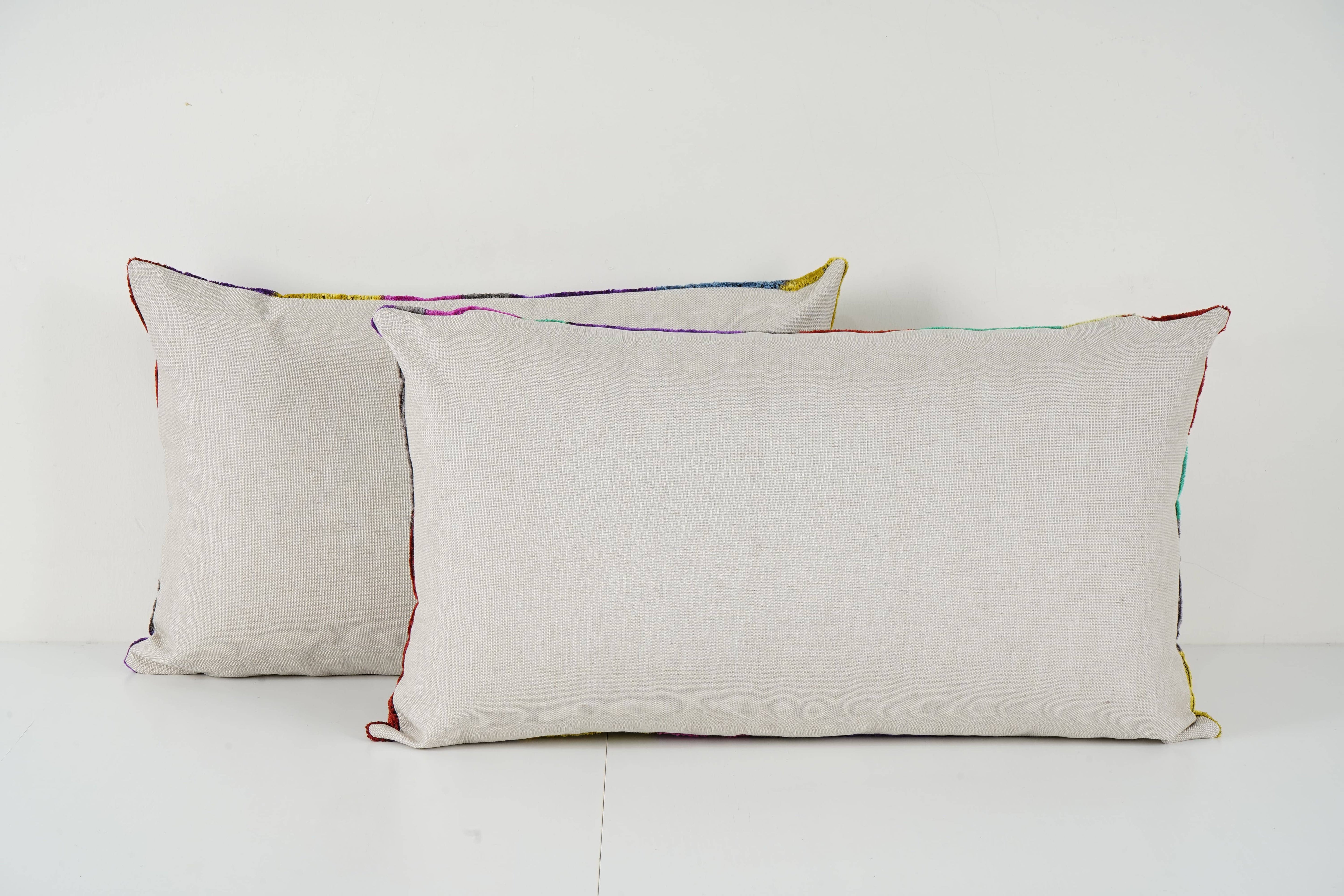 Silk Ikat Velvet Pillow Cover Set of 2 | 16'' x 24''