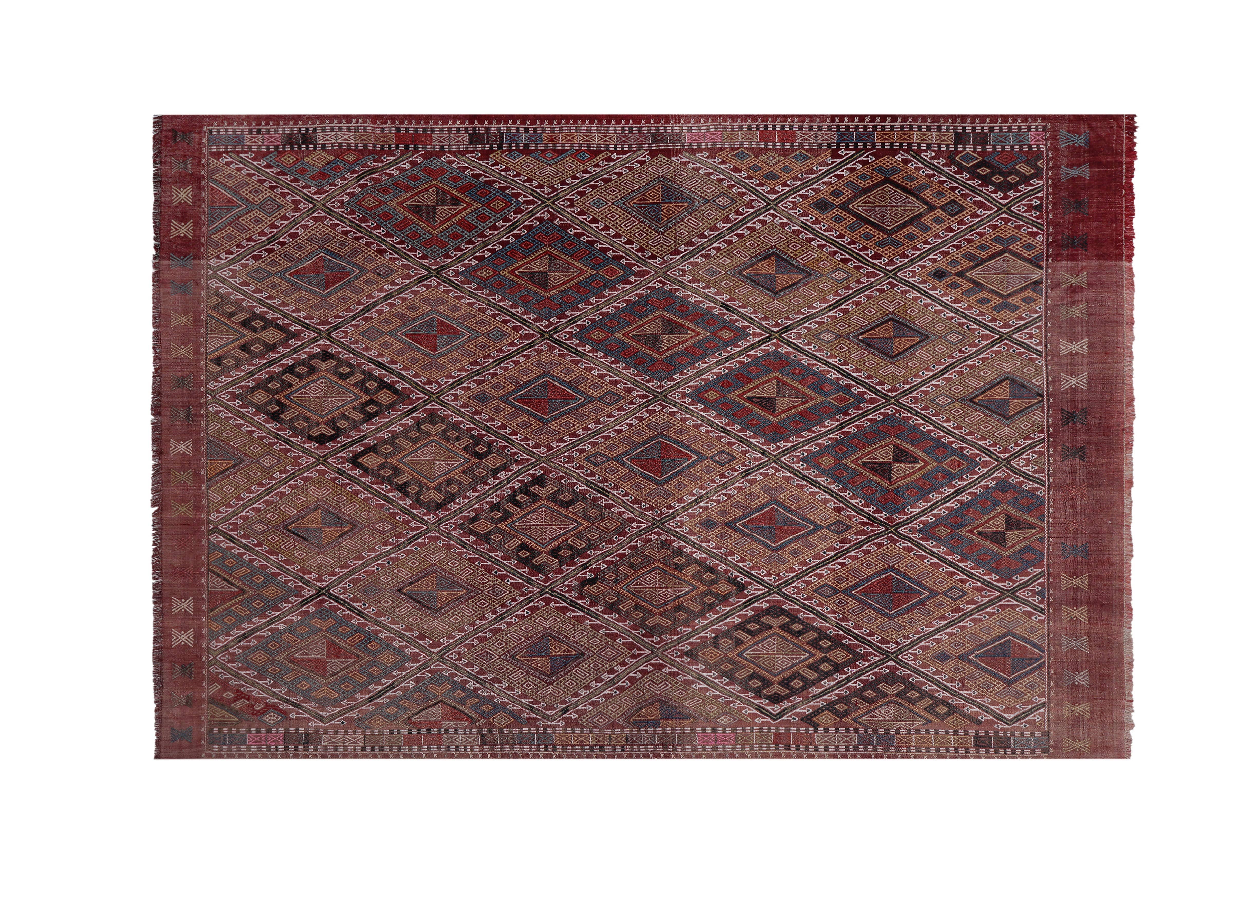 Vintage Turkish Kilim Rug 5'3'' x 7'9''