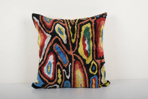 Silk Ikat Velvet Pillow Cover | 23'' x 23''