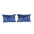 Silk Ikat Velvet Pillow Cover Set of 2 | 16'' x 48''