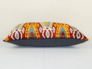 Silk Ikat Velvet Pillow Cover | 16'' x 24''