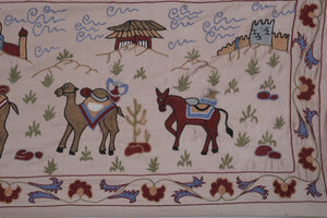 Hand-Embroidered Suzani Table Runner 1'9'' x 6'3''