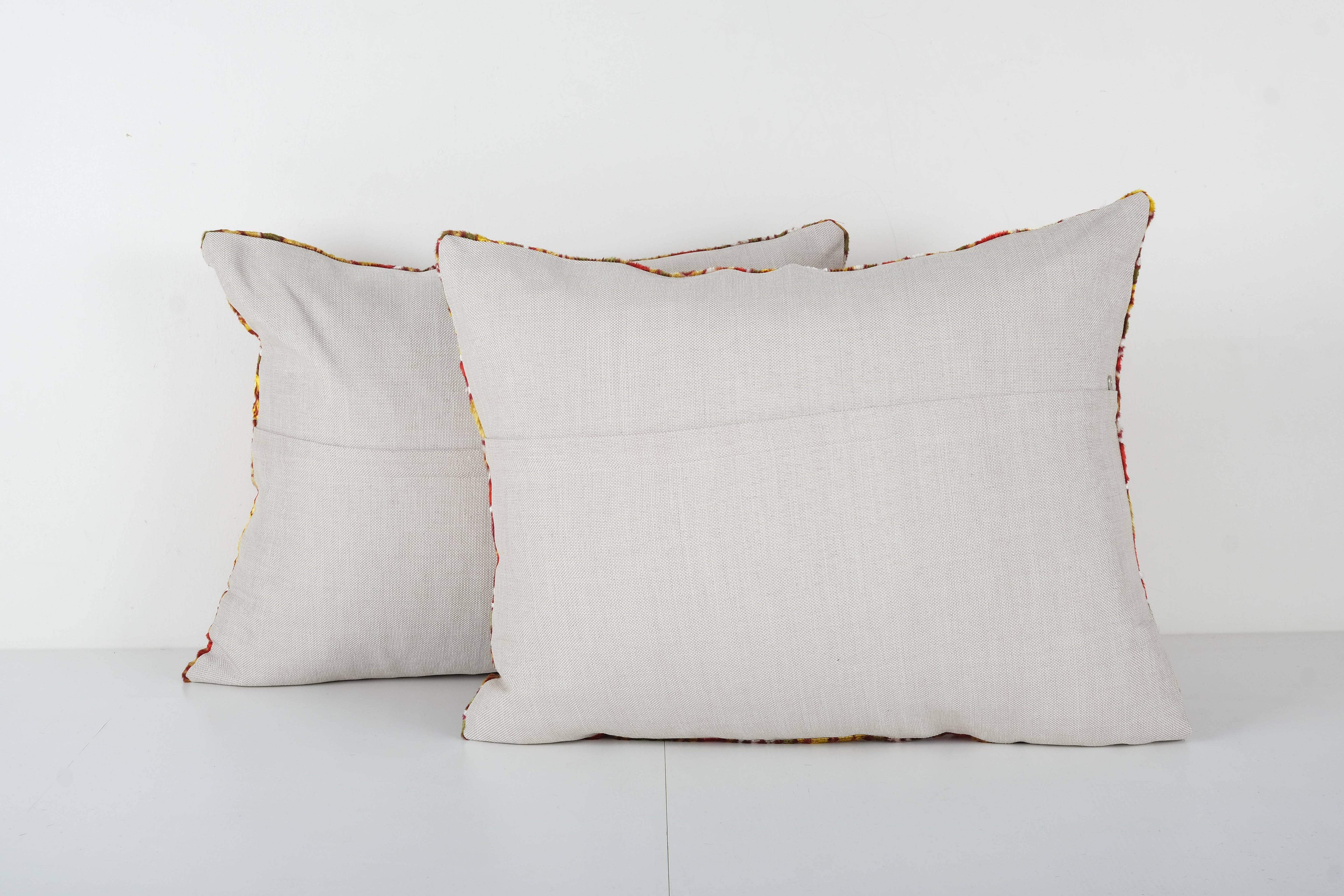 Silk Ikat Velvet Pillow Cover Set of 2 | 18'' x 22''