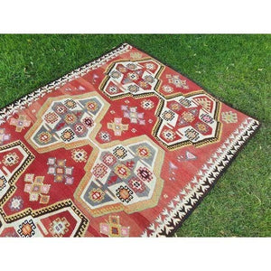 Vintage Turkish Kilim Rug 4'7'' x 6'3''