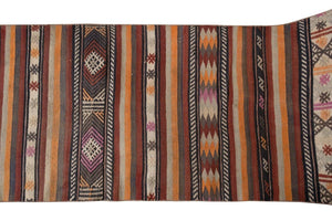 Vintage Turkish Kilim Runner 2'7'' x 16'10''