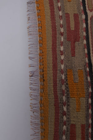 Vintage Turkish Kilim Rug 5'5'' x 12'1''
