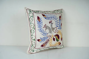 Bird Suzani Pillow Cover | 19'' x 19''