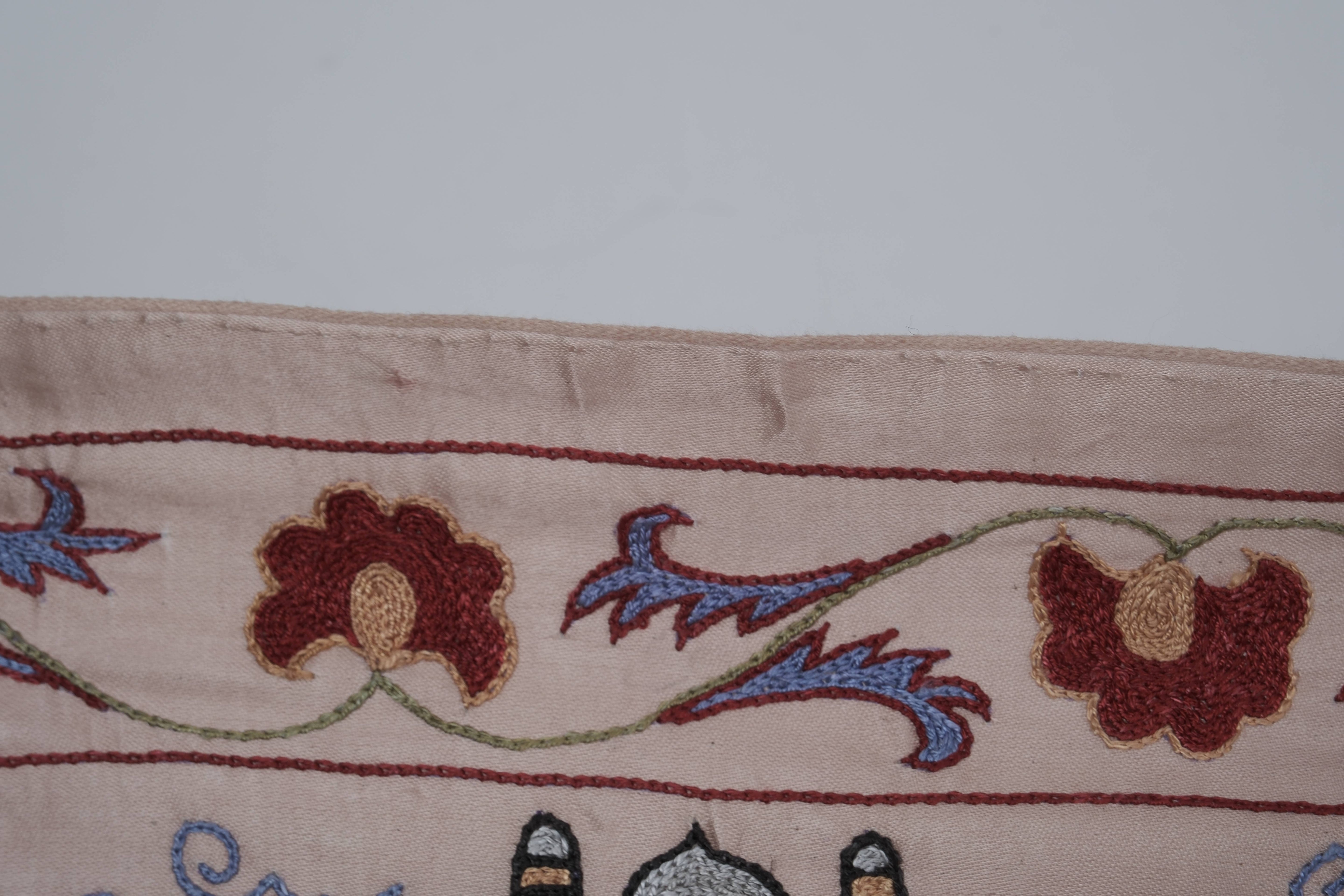 Hand-Embroidered Suzani Table Runner 1'9'' x 6'3''