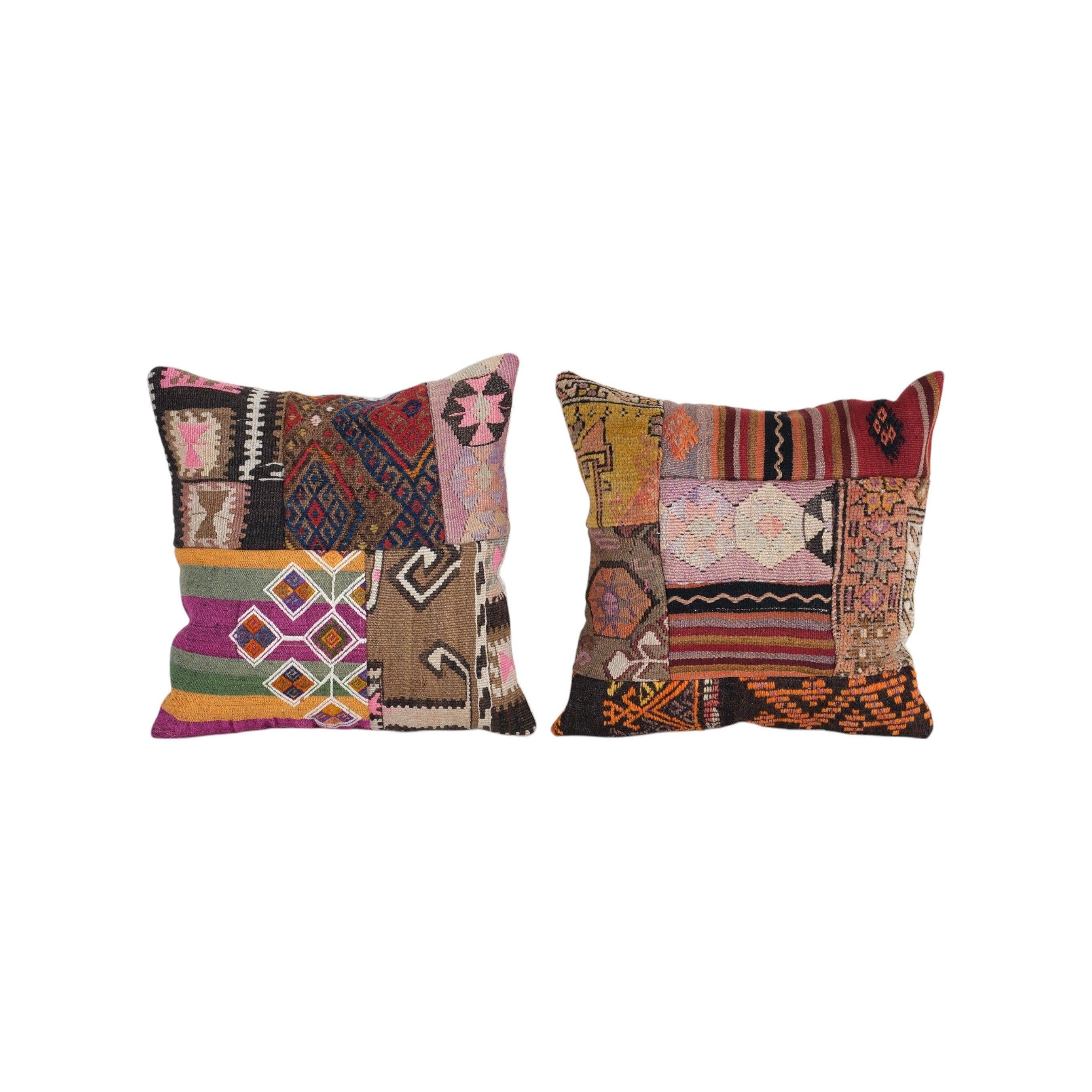Kilim Patchwork Pillow Cover Set of 2 | 20'' x 20''