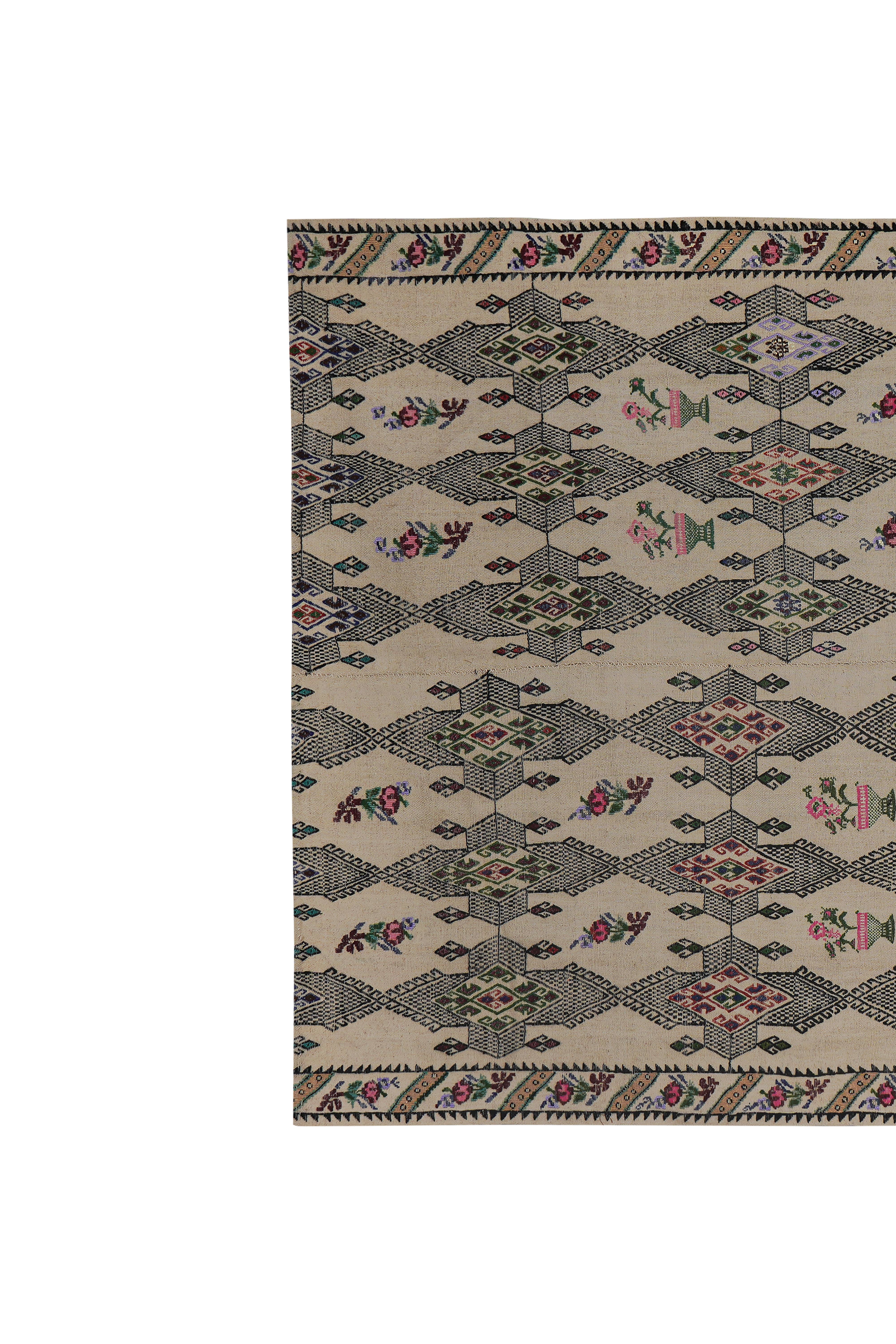 Vintage Turkish Kilim Rug 5'6'' x 7'6''