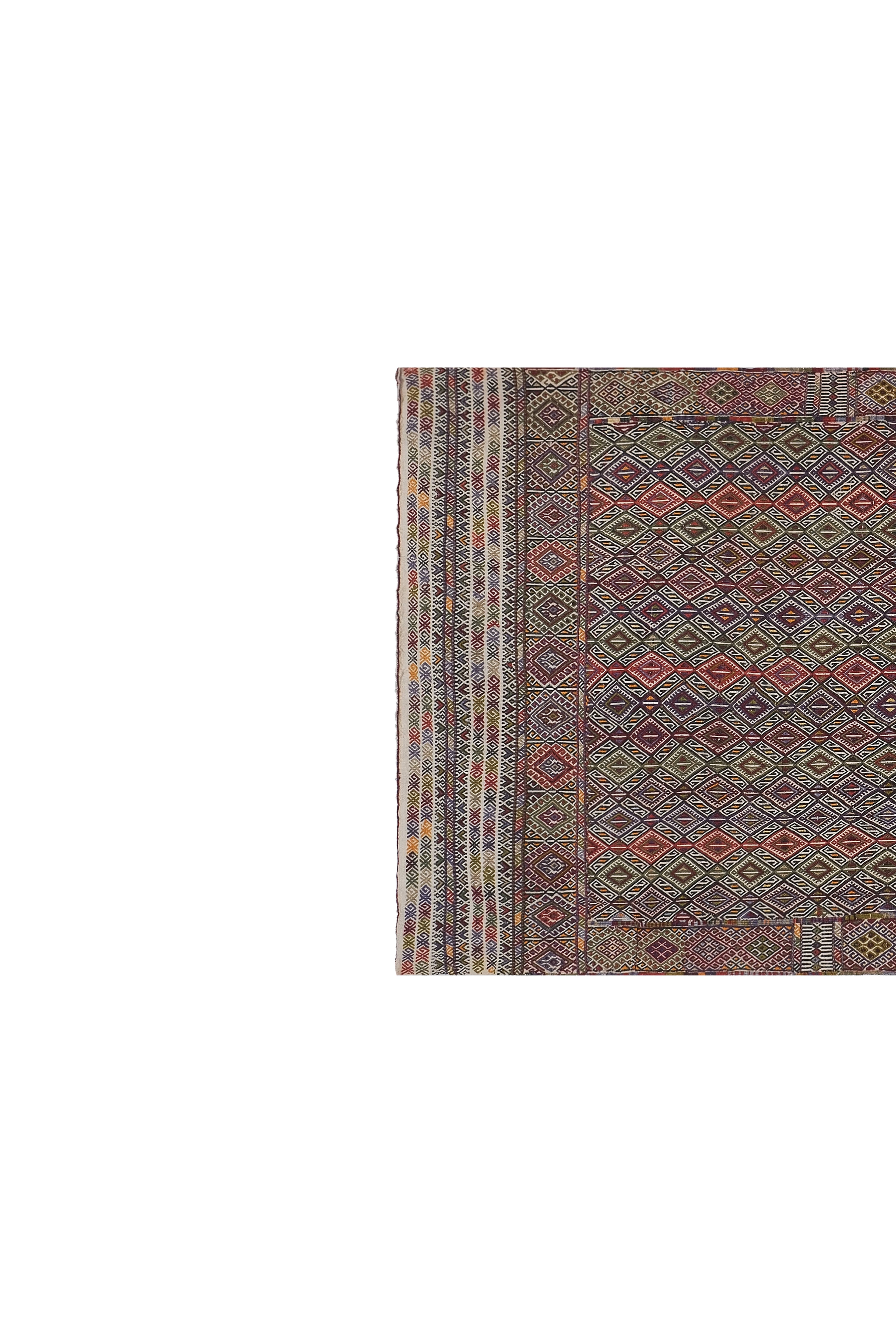 Vintage Turkish Anatolian Kilim Rug 4'6'' x 11'7''